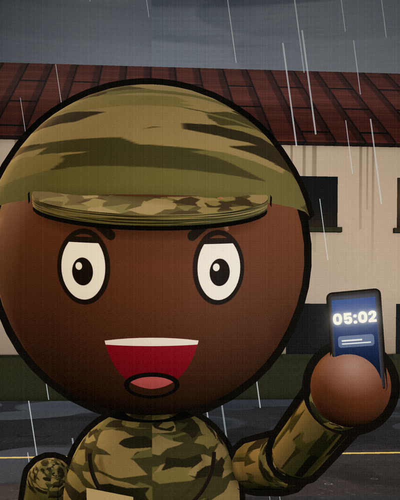 O Sargento Brandão gritando na chuva, a um palmo de você, com um celular aceso na mão.