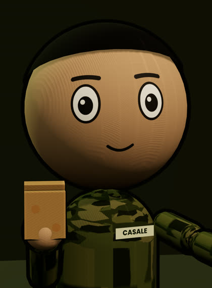 O recruta Casale, alto, de cabelo preto